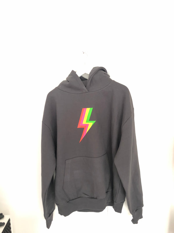 Item 149 Charcoal RAINBOW BOLT Heavyweight Cowl Size XL