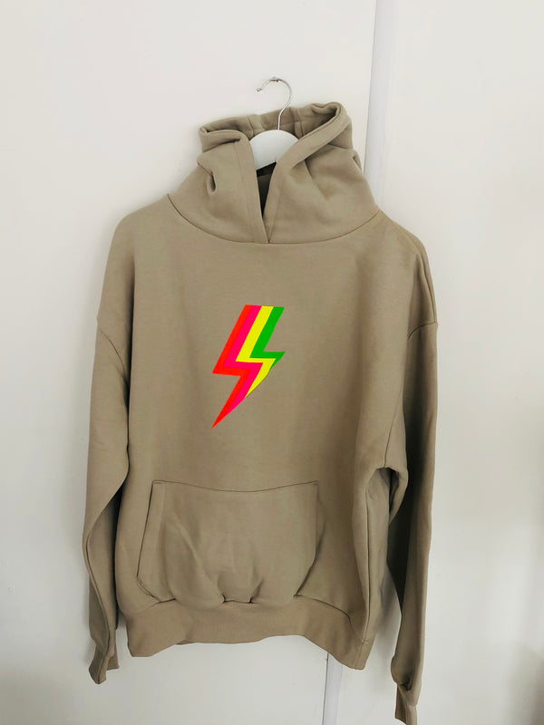 Item 118 Stonewash RAINBOW BOLT Heavyweight Cowl Size L