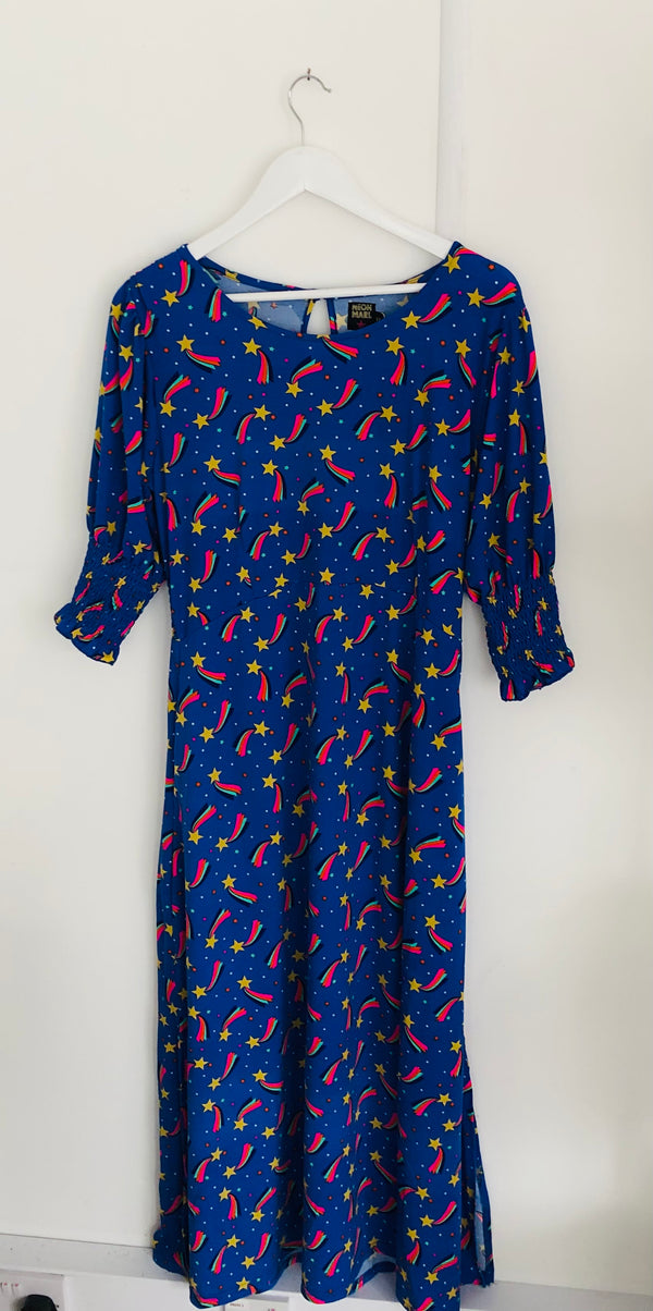 Item 90-91 BLUE RAINBOW SHOOTING STAR MIDI DRESS Size S