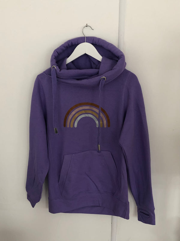 Item 97 Lilac METALLIC RAINBOW Hoodie Size S