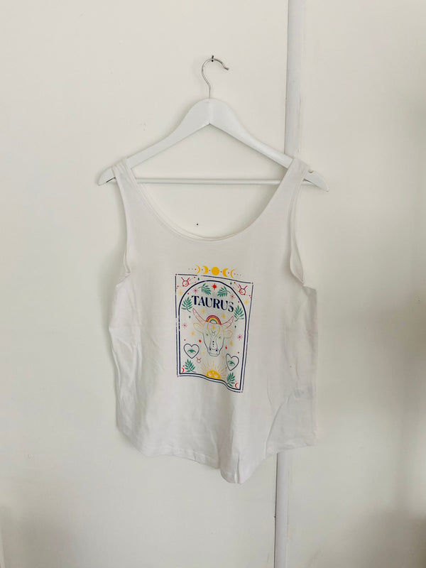 Item 78 White TAURUS Star Sign Vest Size XS