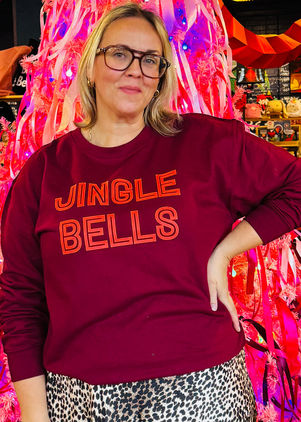 Christmas Burgundy JINGLE BELLS sweatshirt