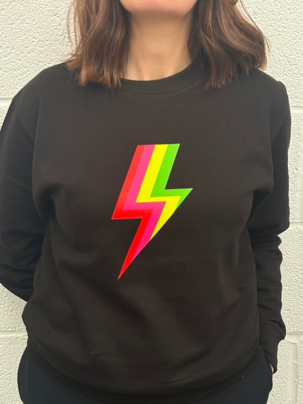 Neon Rainbow Bolt Sweatshirt