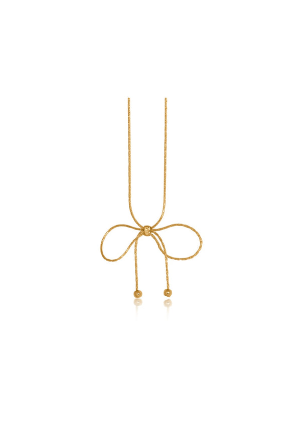 Delicate Bow Gold chain necklace