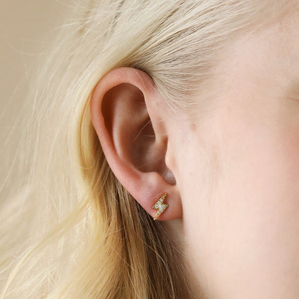 Crystal Bolt Stud Earrings