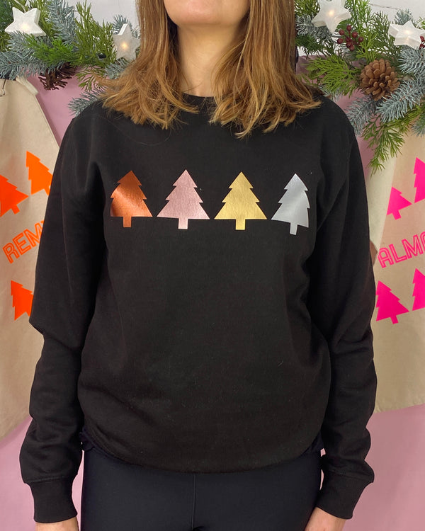Christmas METALLIC TREES sweatshirt