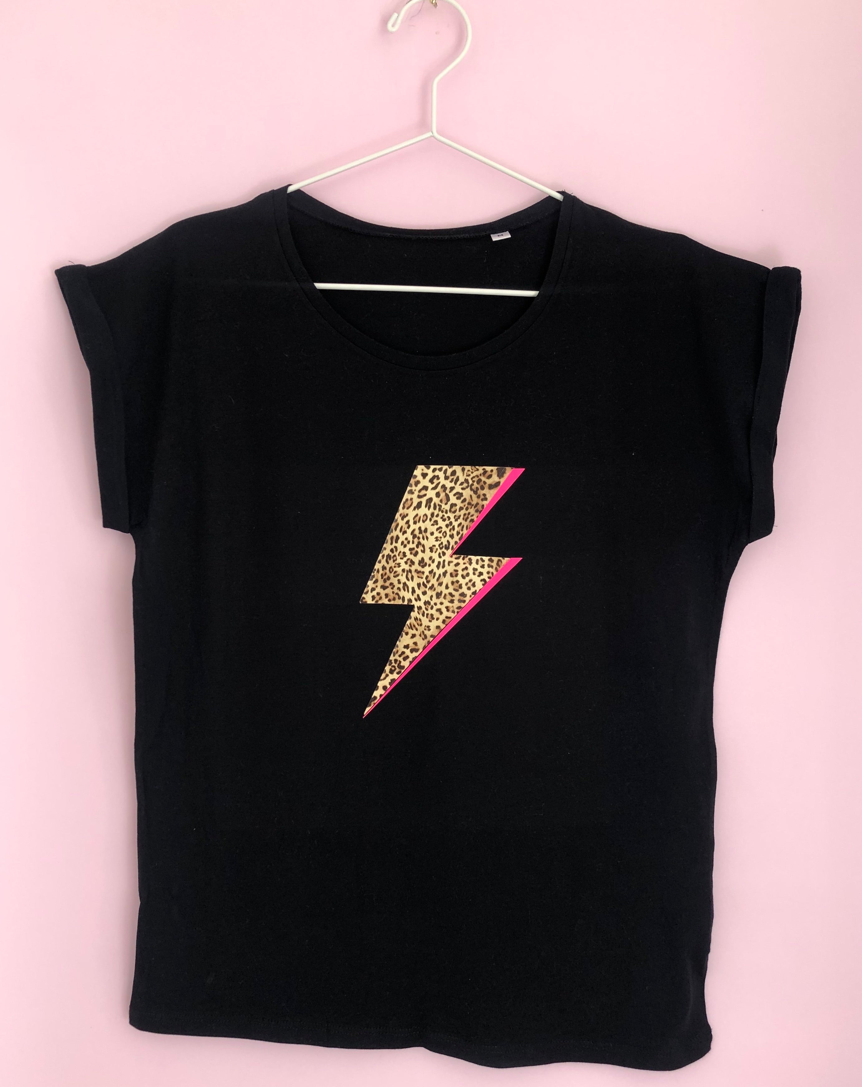 LEOPARD BOLT FLASH t shirt – Neon Marl