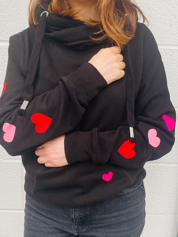 Valentine Heart Sleeve cowl hoodie