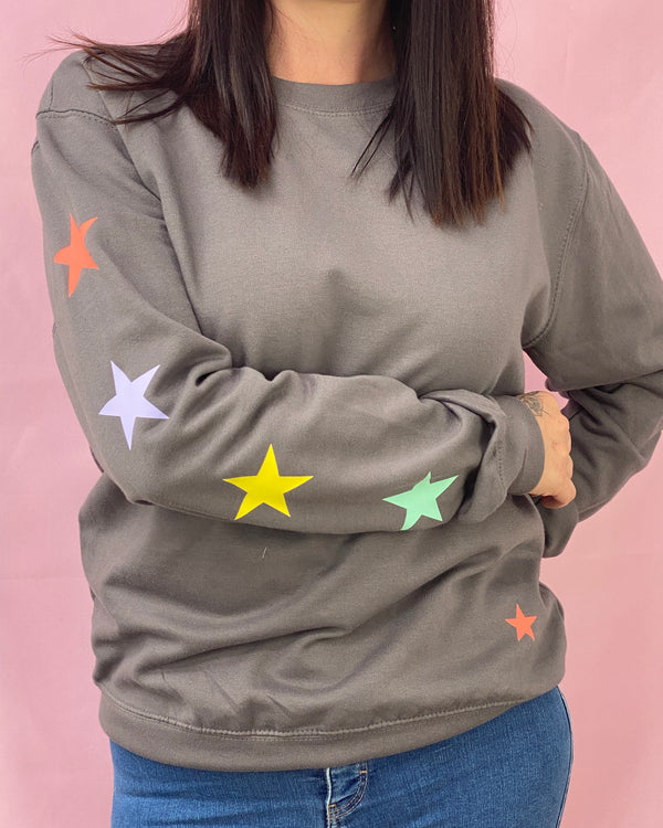 Pastel Star Sleeve sweatshirt