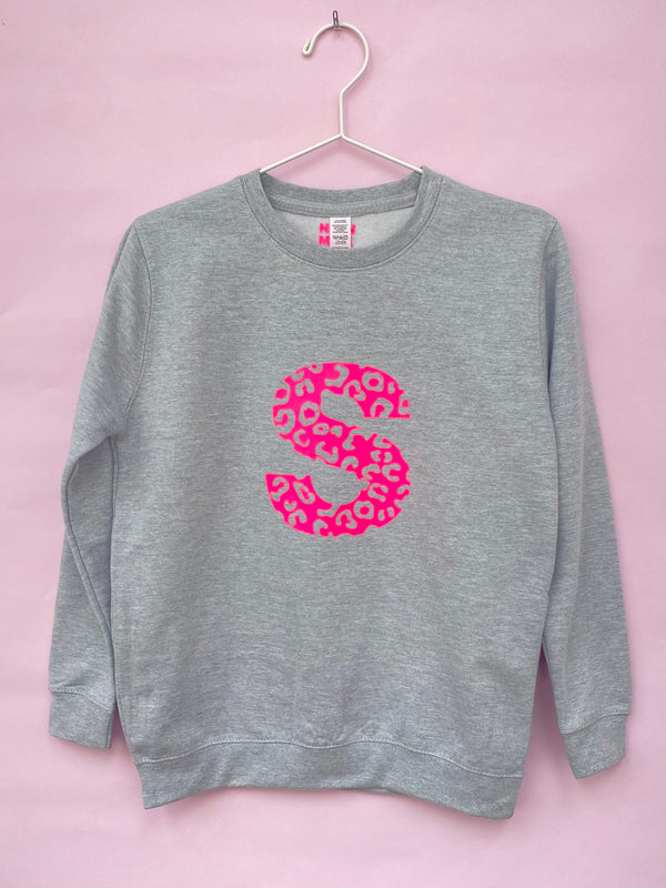Kids LEOPARD LETTER sweatshirt Neon Marl