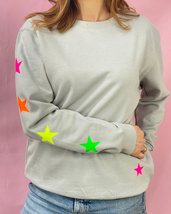Neon Star Sleeve sweatshirt