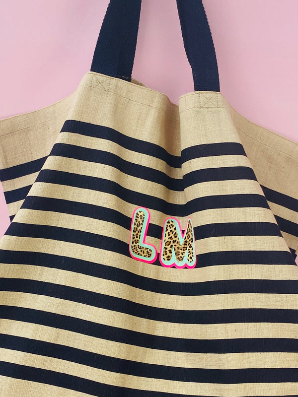 Personalised initial beach bag Clearance