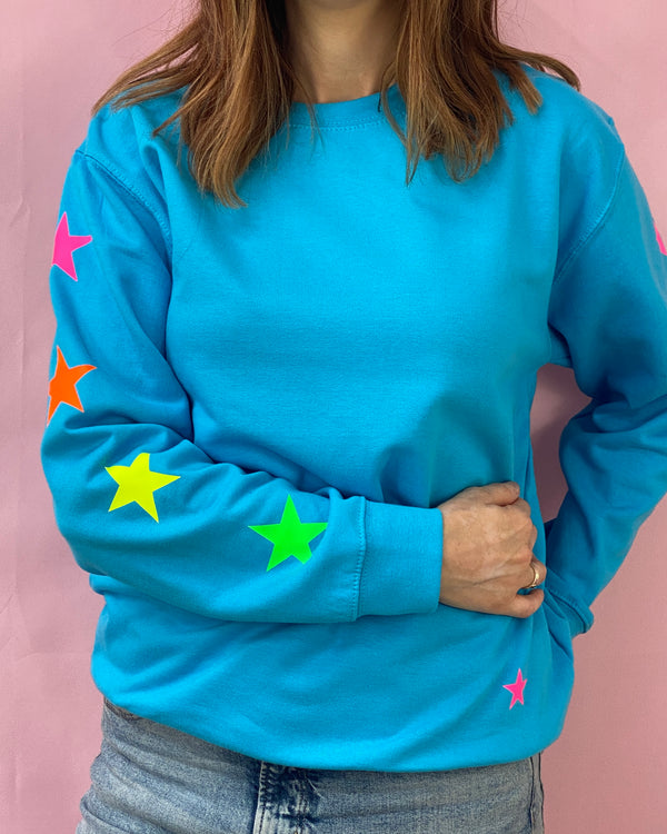 Neon Star Sleeve sweatshirt