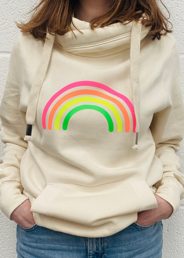 Milkshake Multi Neon RAINBOW cowl hoodie