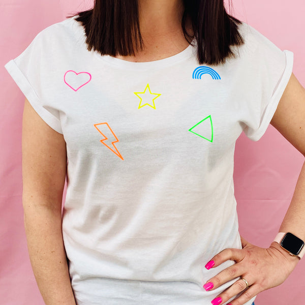 NEON OUTLINE SHAPES t shirt