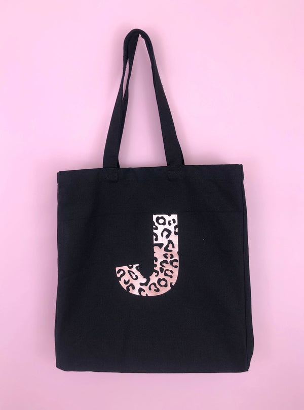 LEOPARD LETTER heavyweight tote bag